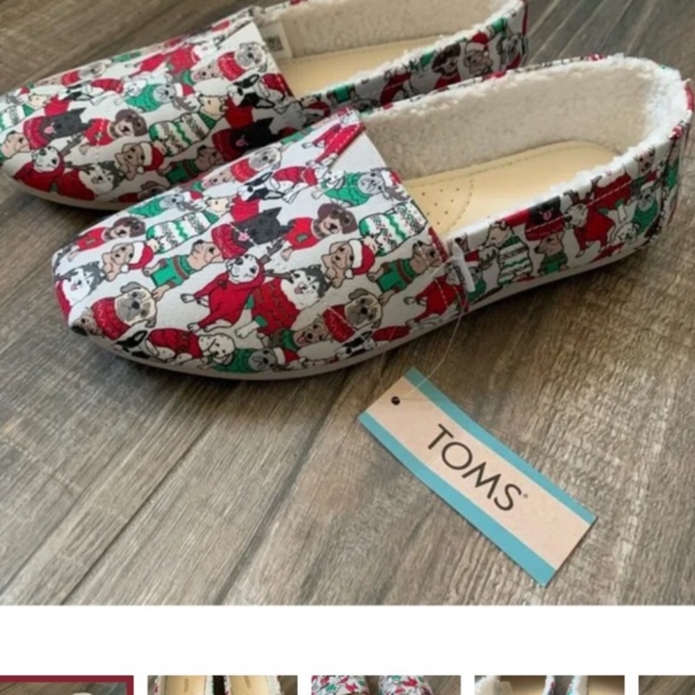 Toms Belmont Glacier Grey Holiday Sweater Dogs - Picture 3 of 4